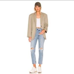 Agolde Riley Jeans Size 29x27 Distressed Cropped Denim High Rise Vintage 90s